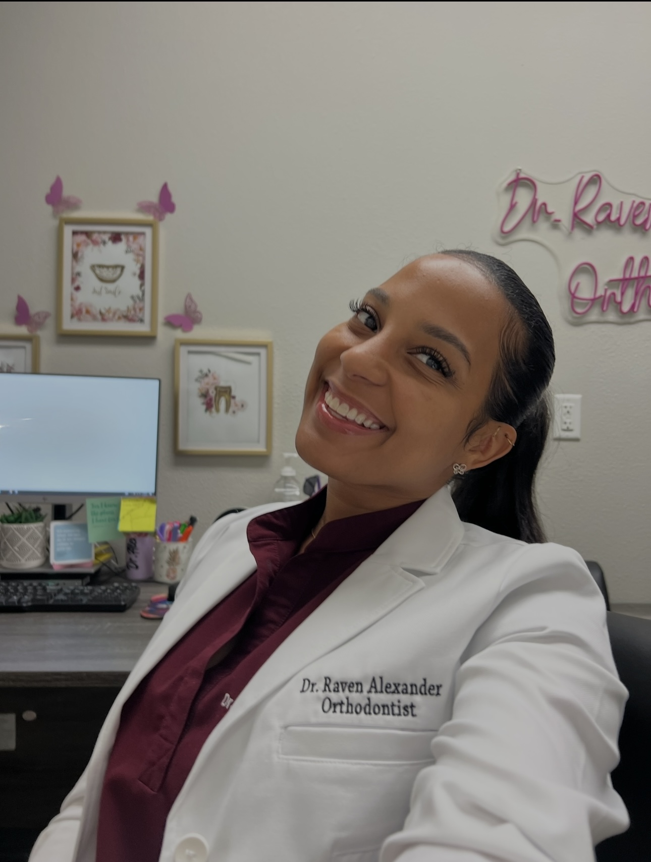 Woman in healthcare, at ease
